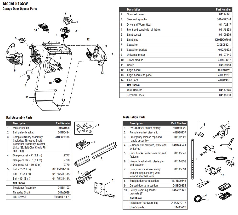 LiftMaster 81550 Garage Door Opener Parts Diagram and List - Chain Assemblies, Rail - LiftMaster LiftMaster 81550 Garage Door Opener Parts Diagram and List - Chain Assemblies, Rail - LiftMaster