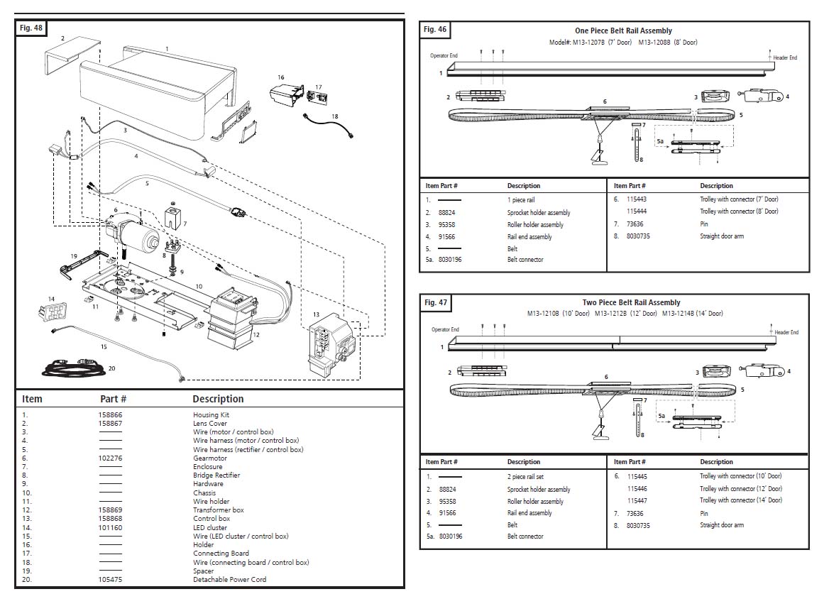 Marantec Synergy LC Garage Door Opener Parts Diagram and List