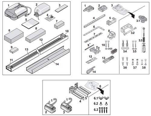 Sommer Direct Drive 550 (1041V001) Garage Door Opener Parts Diagram and List