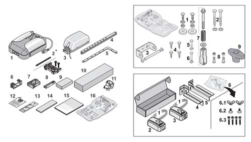 Sommer Synoris 550 (1043V000) Garage Door Opener Parts Diagram and List