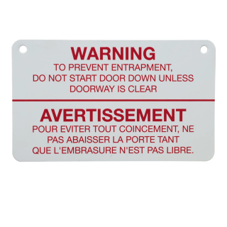 LiftMaster 40-35246-1 MOVING DOOR WARNING PLACARD