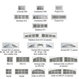 Clopay Window Inserts All Designs