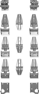 Hormann Garage Door Hinge Kit, 4 Section, 1 Stile 27773615