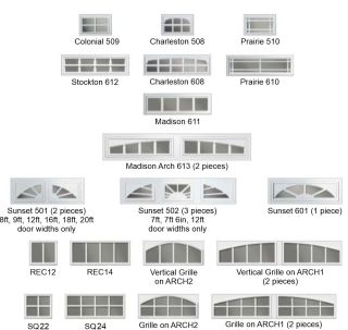 Clopay Window Inserts All Designs