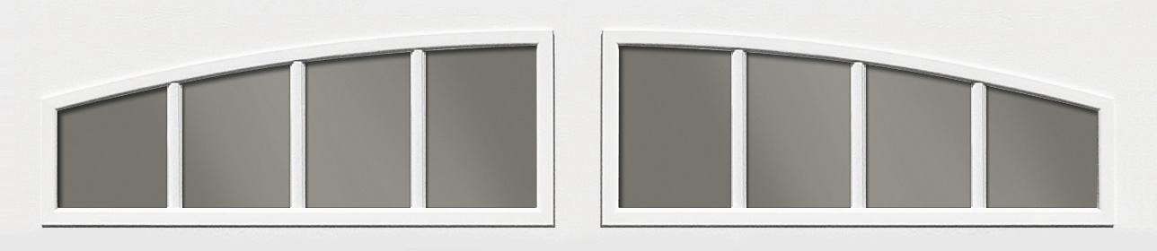 Clopay Contemporary Vertical Grille on Arch1 Panel Window Frame