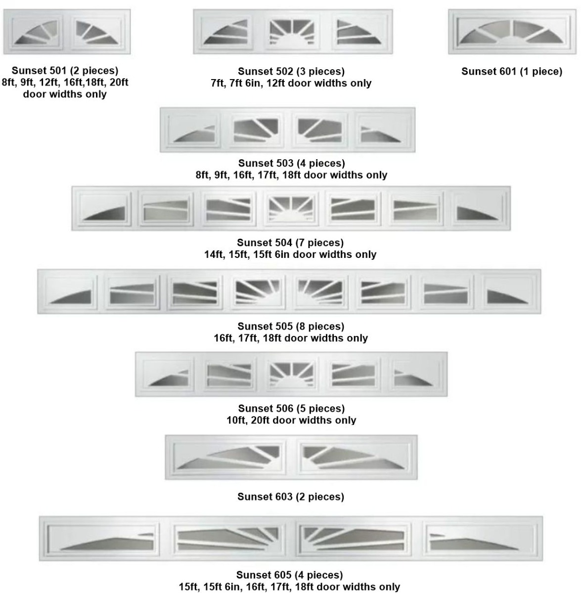 Clopay Sunrise Inserts for Standard Windows